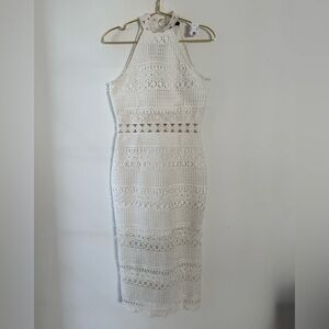 Elegant White Crochet Dress